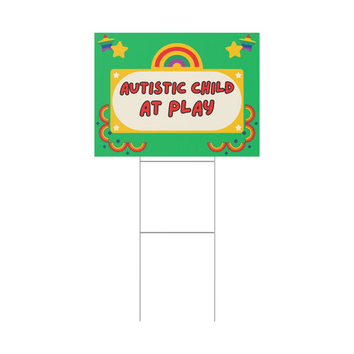 Autistic Child at Play-Plastic Yard Sign