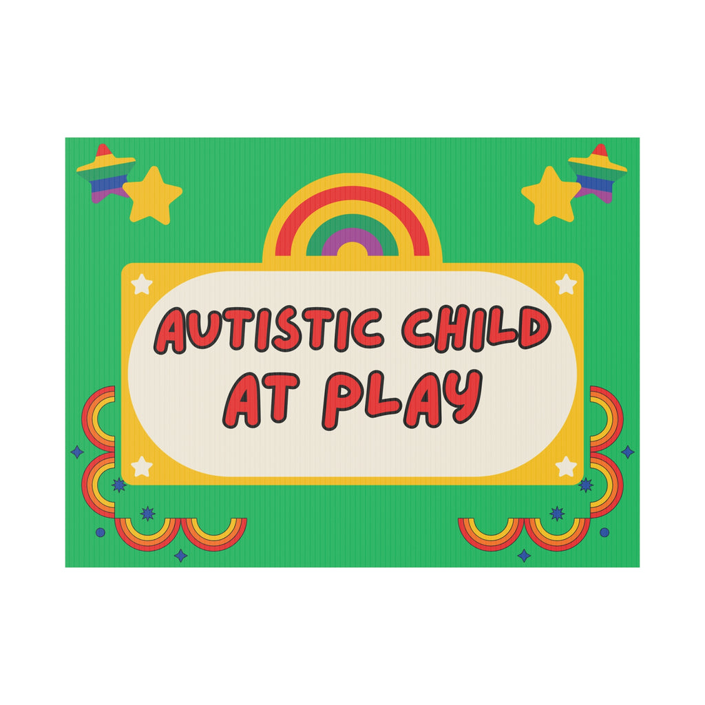 Autistic Child at Play-Plastic Yard Sign