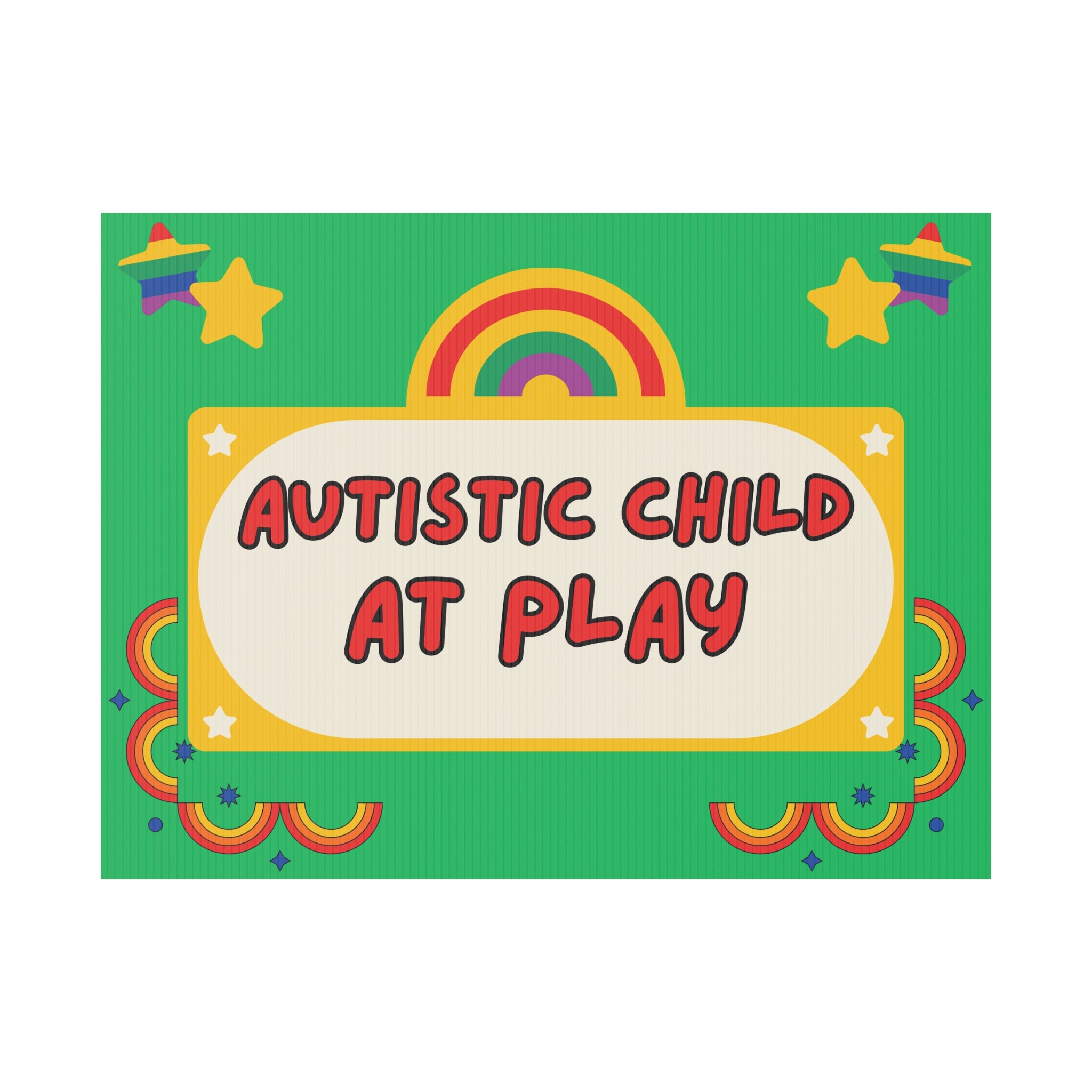 Autistic Child at Play-Plastic Yard Sign