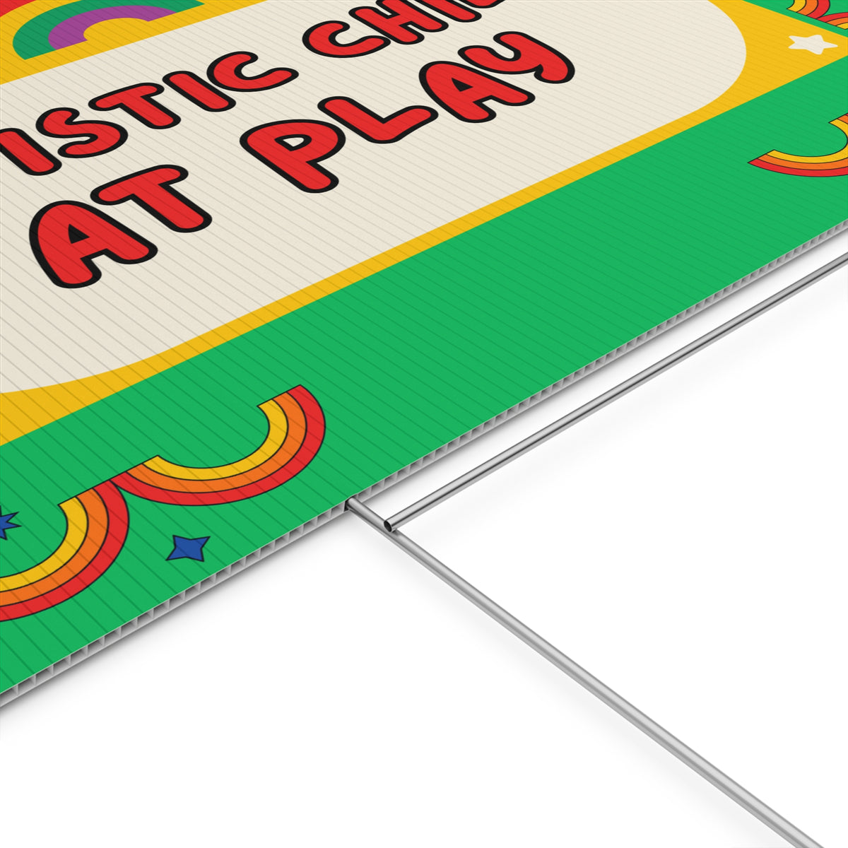 Autistic Child at Play-Plastic Yard Sign