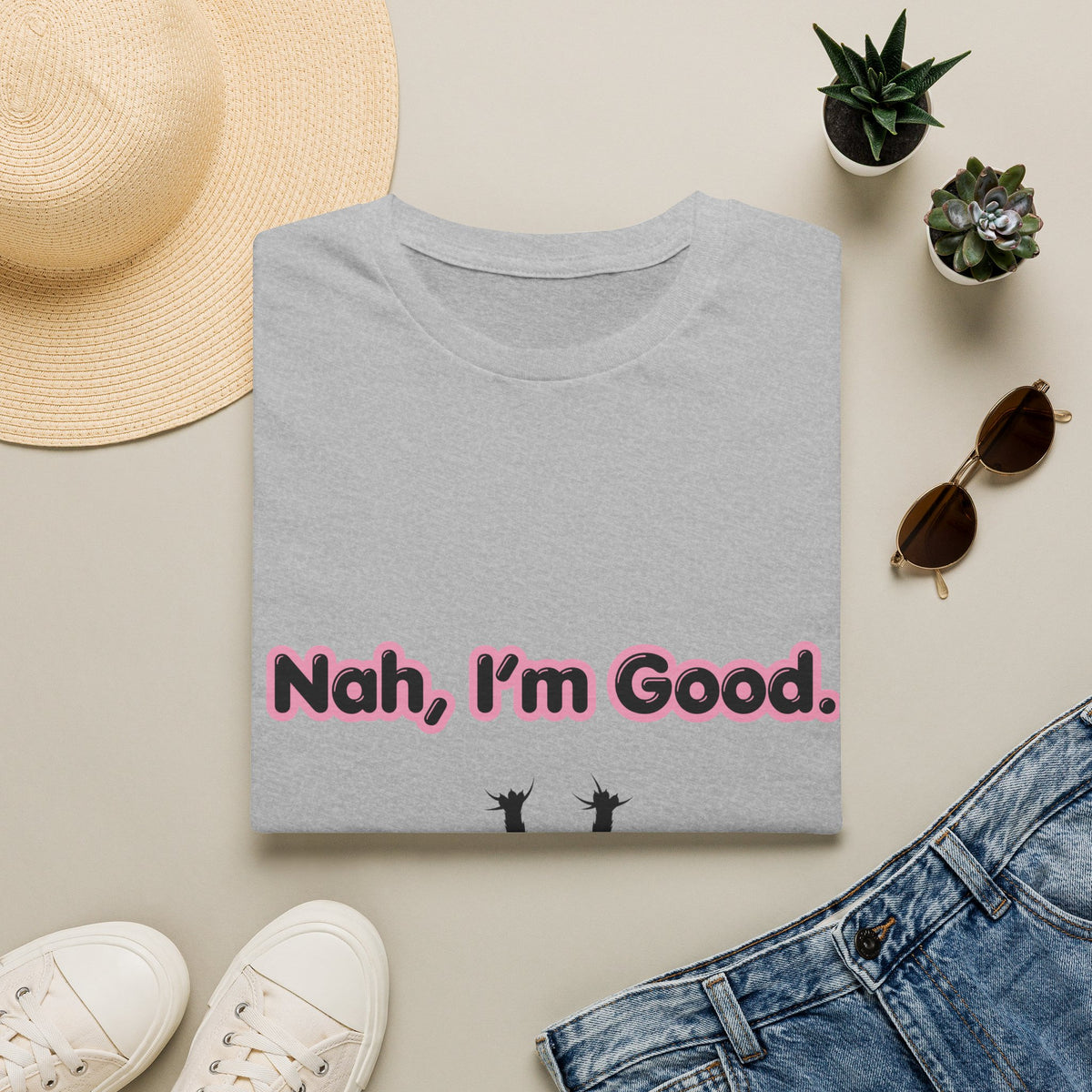 Nah, I'm Good. T-Shirt — Funny Cat Tee