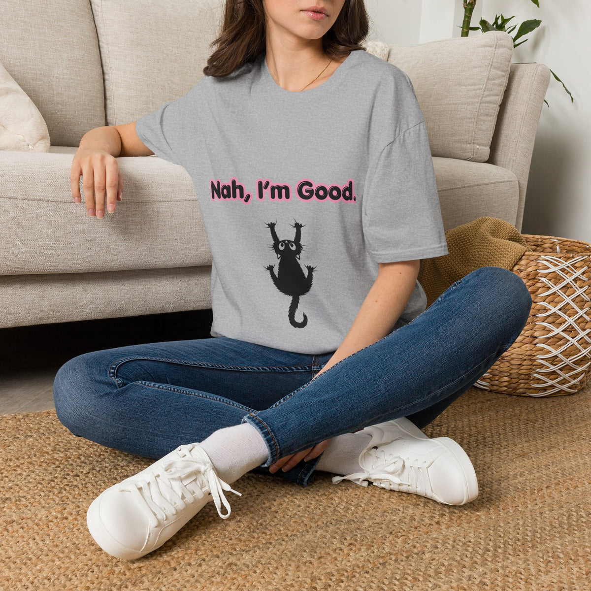 Nah, I'm Good. T-Shirt — Funny Cat Tee
