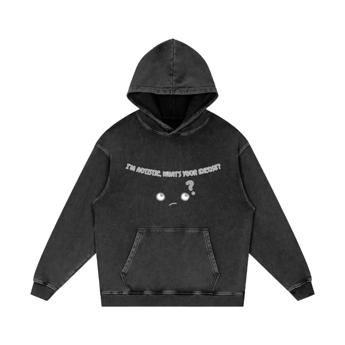 Snow Washed Loose Cotton Hoodie